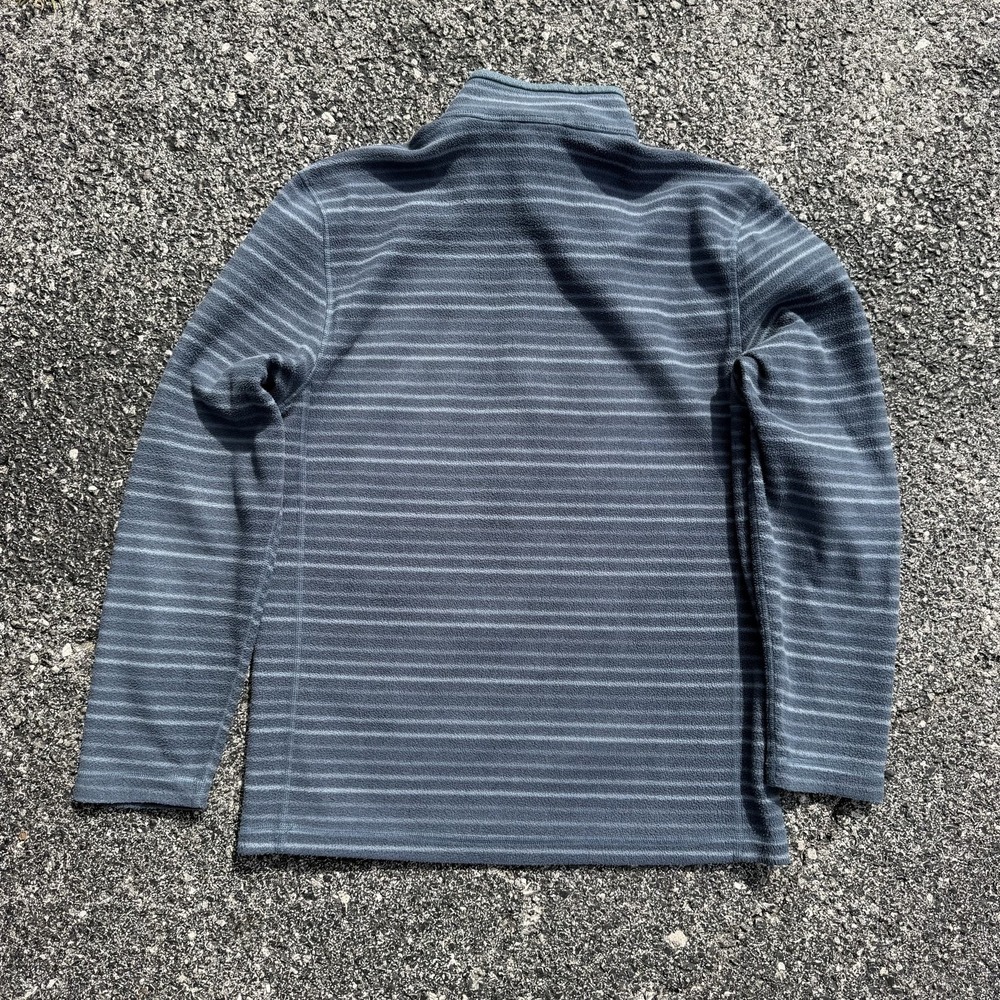 The North Face Fleece Mens Medium Gray Striped Long Sleeve Pullover 1/4 Zip - Picture 5 of 8